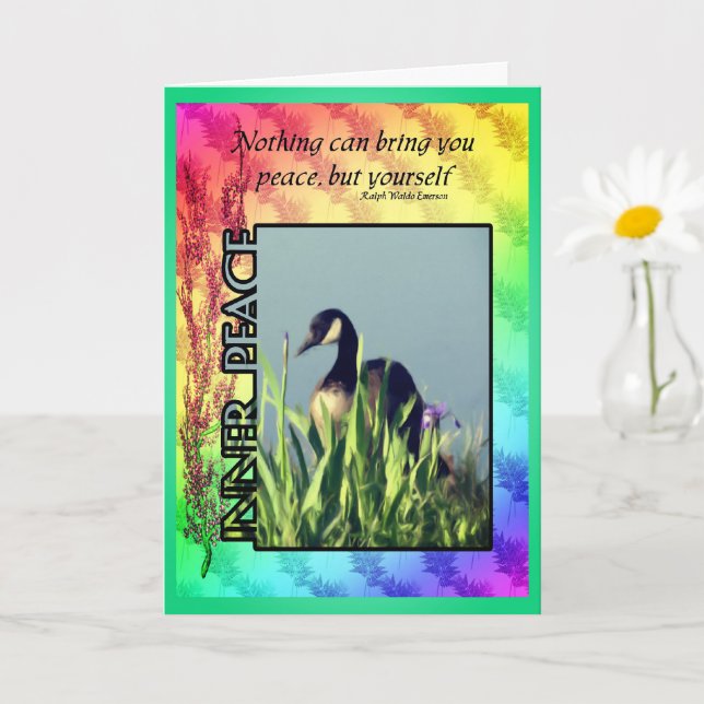 Carte Citation de paix intérieure du Canada Goose Inner  (Petite plante)