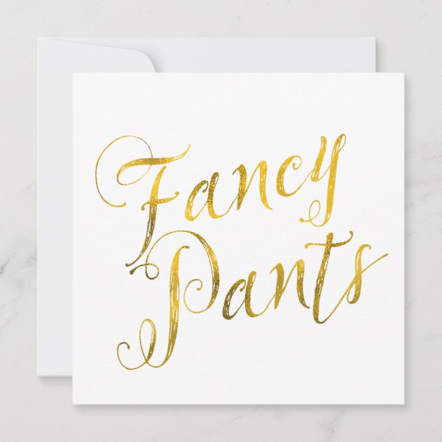 Carte Citation de pantalon fantaisie Faux Gold Foil Desi (Devant)