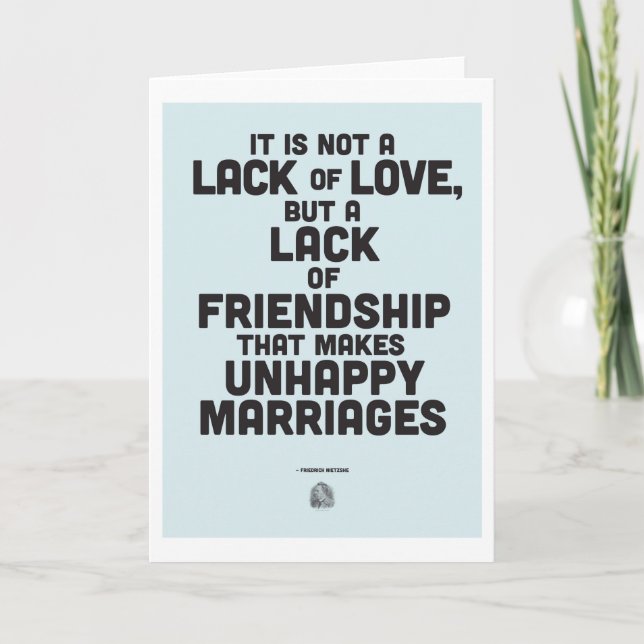 Carte Citation de philosophie de mariage (Devant)