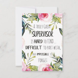 Carte Citation de remerciement pour le superviseur Merci