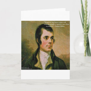 Carte Citation de Robert Burns et de célèbres soupçons