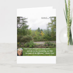 Carte Citation de Robert Frost Wisdom "Road Less Travell