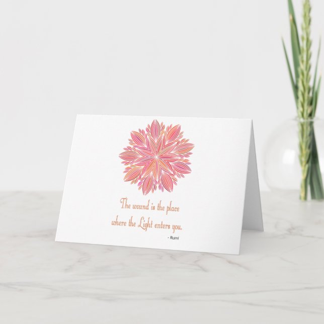 Carte Citation de Rumi sur la Blessure Mandala (Devant)