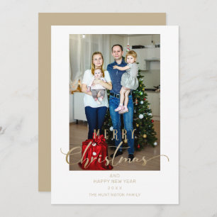 Carte Citation de script Whimsical de Noël Photo classiq