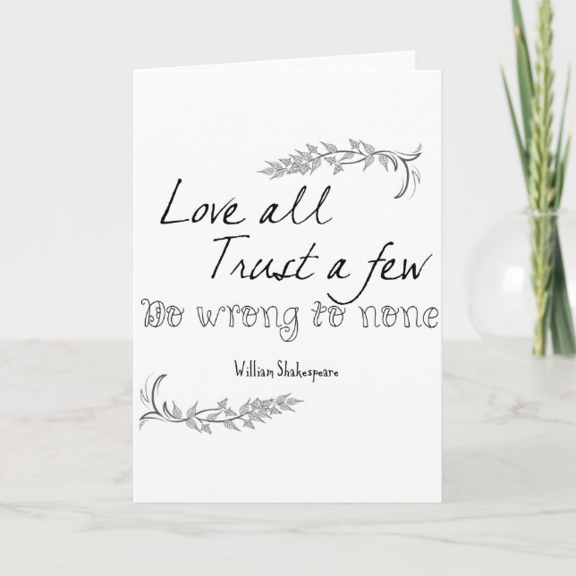 Carte Citation de Shakespeare (Devant)