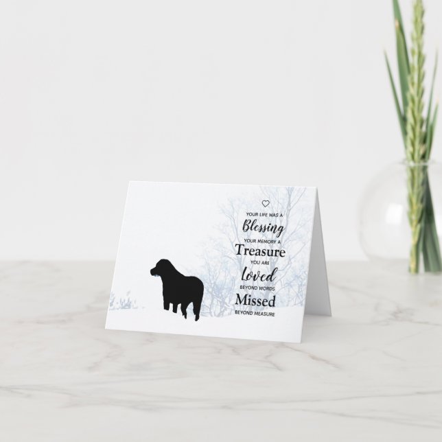 Carte Citation de sympathie pour chien d'animal - Condol (Devant)