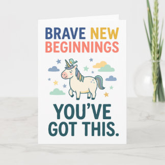 Carte Citation d'encouragement de licorne pour de nouvea