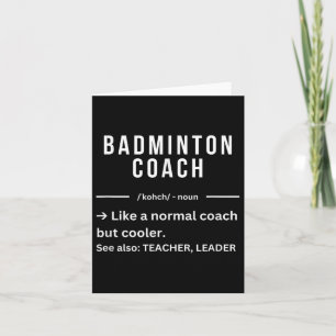 Carte Citation d'entraîneur de Badminton Cool amusant