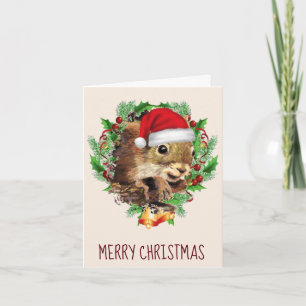 Carte Citation d'Humour d'écureuil de Noël amusant