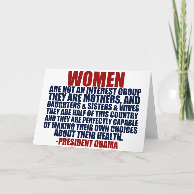 Carte Citation d'Obama de droits de la femme (Devant)
