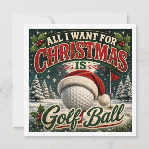 Carte Citation drôle de Noël pour golfeur