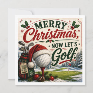 Carte Citation drôle de Noël pour golfeur