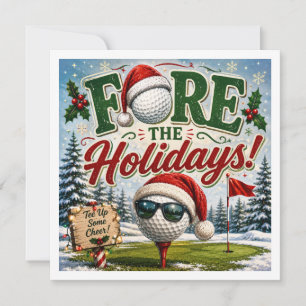 Carte Citation drôle de Noël pour golfeur Golf