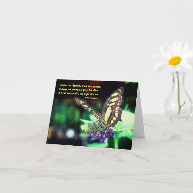 Carte Citation du bonheur des papillons Note inspirante (Petite plante)