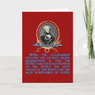 Carte Citation du Marquis de Lafayette sur l'assurance