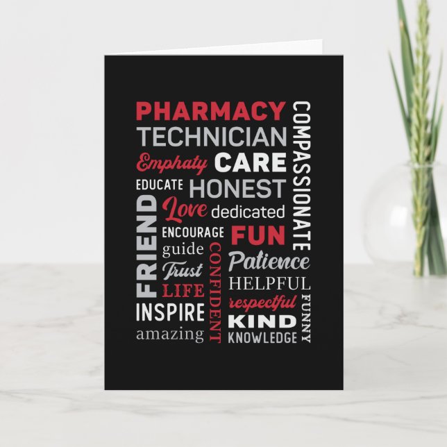 Carte Citation du pharmacien de la technicienne en pharm (Devant)
