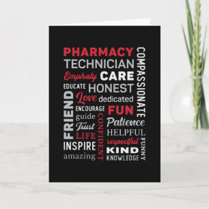 Carte Citation du pharmacien de la technicienne en pharm