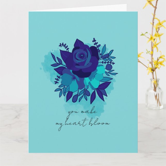 Carte Citation Floral Bouquet Saint Valentin (Fleur jaune)