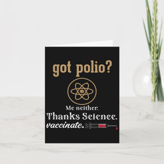 Carte Citation graphique de l'Humour amusant vacciné Sci (Devant)
