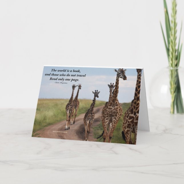 Carte Citation inspirante avec Giraffes (Devant)