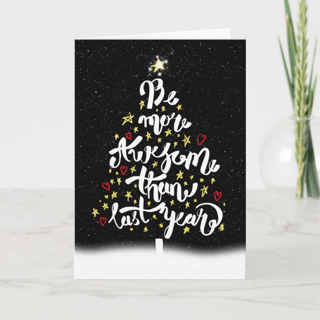 Carte Citation inspirante de l'arbre de Noël (Devant)
