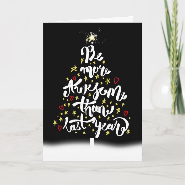 Carte Citation inspirante de l'arbre de Noël (Devant)