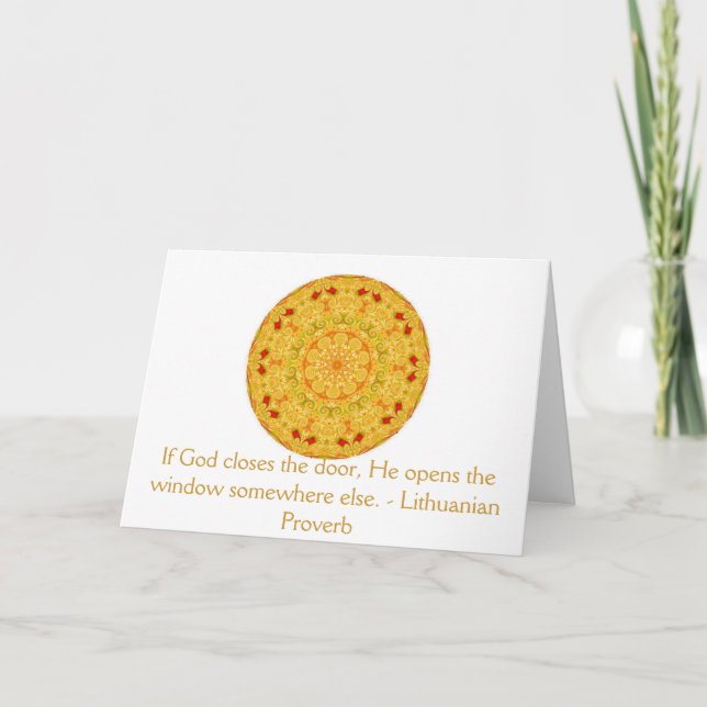 Carte Citation inspirante de l'occasion du proverbe litu (Devant)