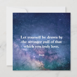 Carte Citation Inspirante de Rumi sur l'Univers