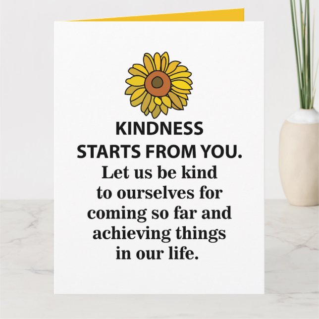 Carte Citation Inspiration Kindness Sunflower (Devant)