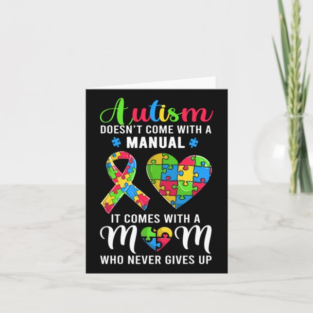 Carte Citation Inspirationnelle Autisme Maman Sensibilis (Devant)