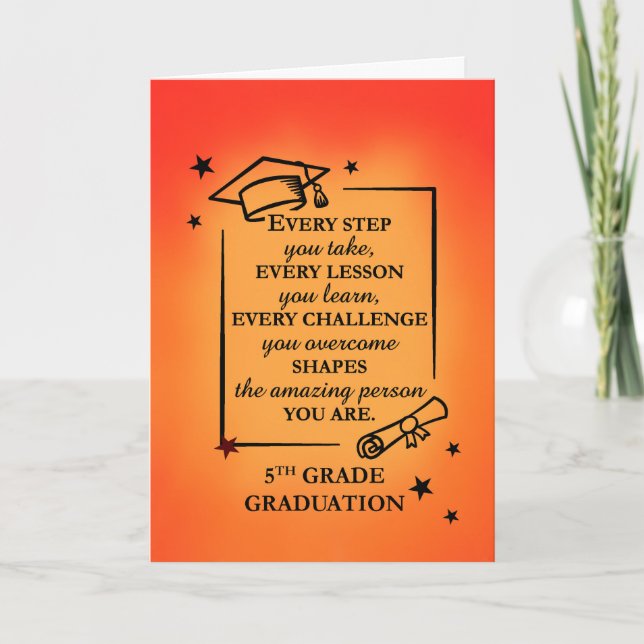 Carte Citation Inspirationnelle de 5e année Sunrise (Devant)