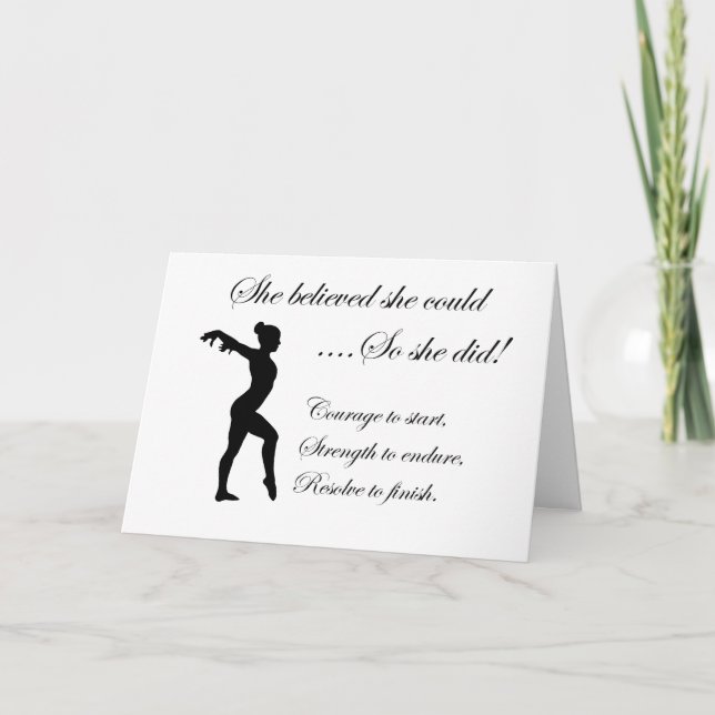 Carte Citation inspirationnelle de la gymnastique (Devant)