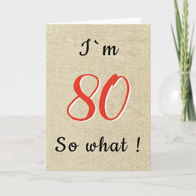 Carte Citation Inspirationnelle rustique amusante 80e an (Devant)