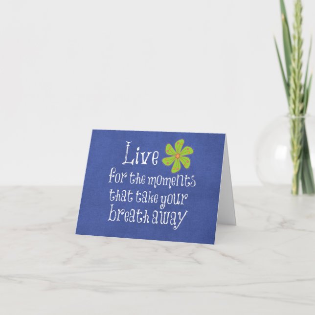 Carte Citation Inspirationnelle : Vie, Moments, Respirat (Devant)