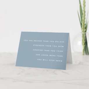 Carte Citation Milne   Braver Stronger Smarter Aimé Bleu