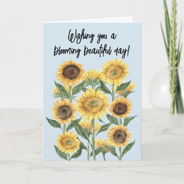 Carte Citation modifiable de fleurs de tournesol (Devant)