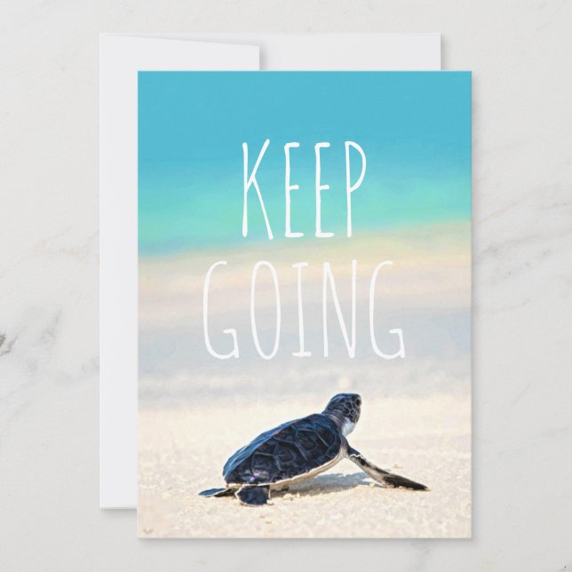 Carte Citation Motivationnelle Continuer à aller Turtle  (Devant)