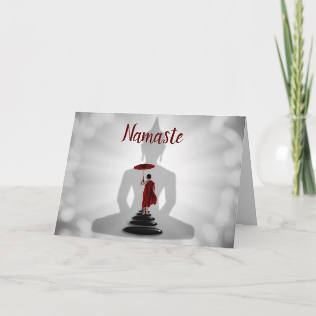 Carte Citation Namaste Merci Zen Buddha Monk (Devant)