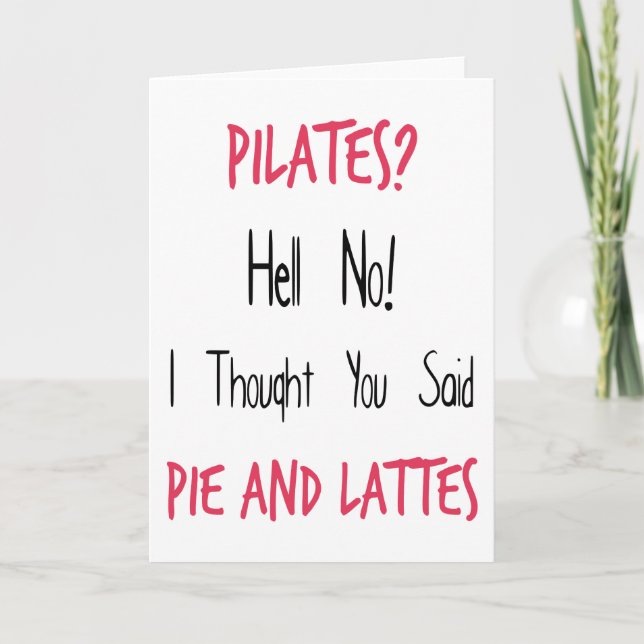 Carte Citation, noir et rose drôles de Pilates (Devant)