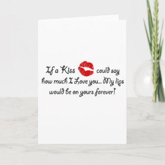 Carte Citation Romance de baiser d'amour de citation