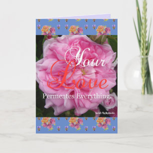 Carte citation Rose rose Votre amour imprègne