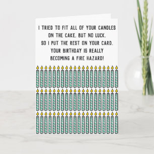 Carte Citation Sarcastique amusante bougies Joyeux anniv