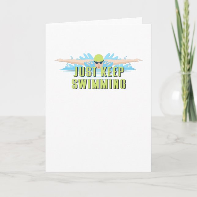 Carte Citations de nageur : Juste Garder la natation | a (Devant)