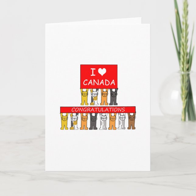 Carte Citoyenneté canadienne Félicitations Chats mignons (Devant)