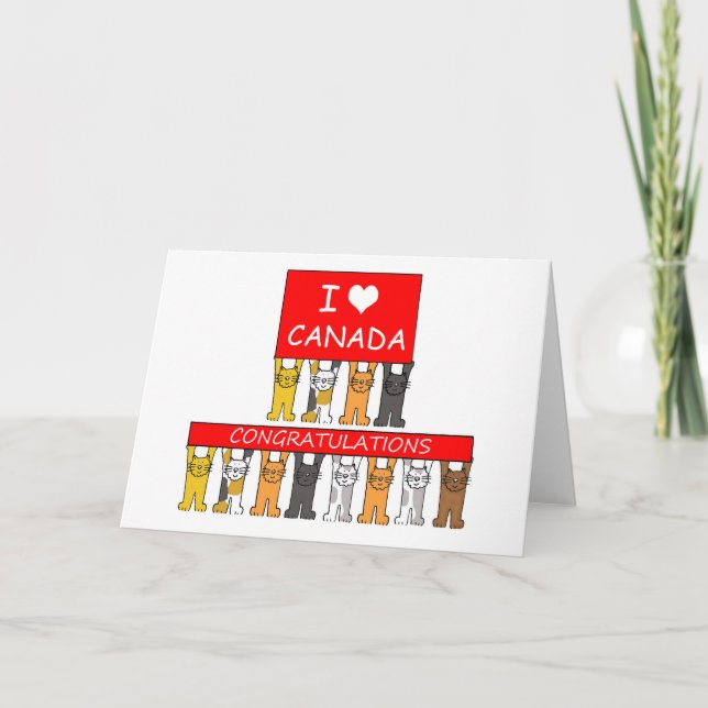 Carte Citoyenneté canadienne Félicitations Chats mignons (Devant)