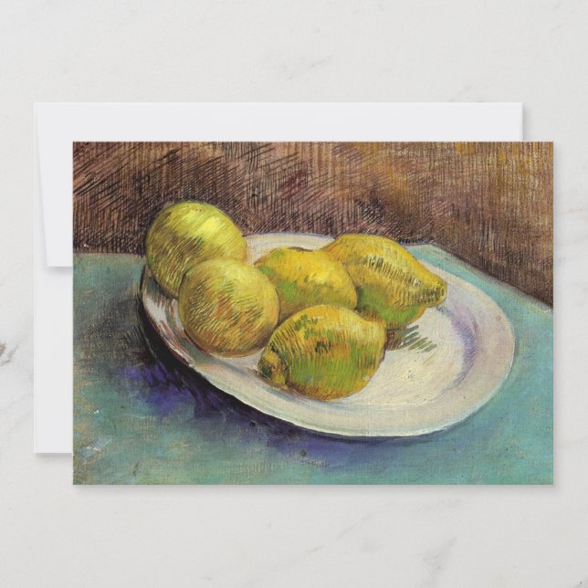 Carte Citrons à vie morte sur une plaque de Vincent van  (Devant)