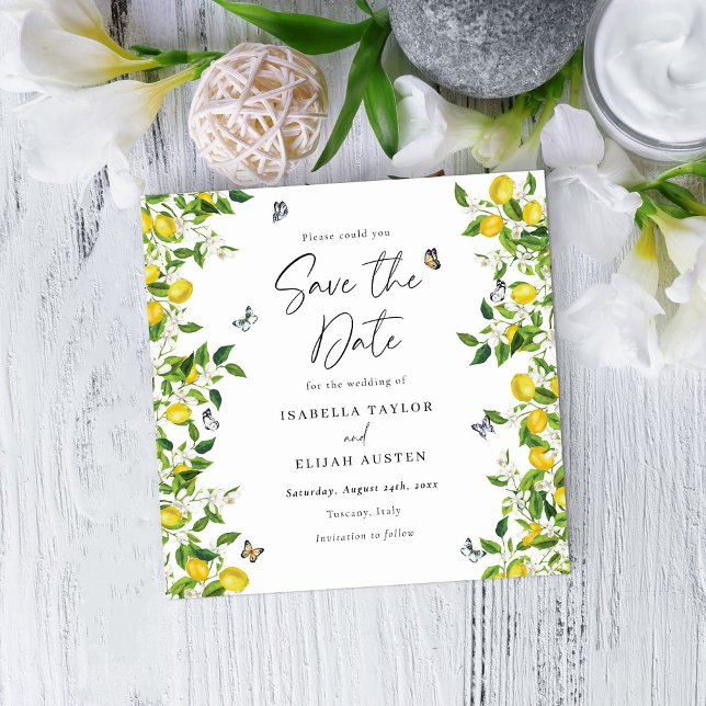 Carte Citrons d'été Enregistrer la date (Créateur téléchargé)