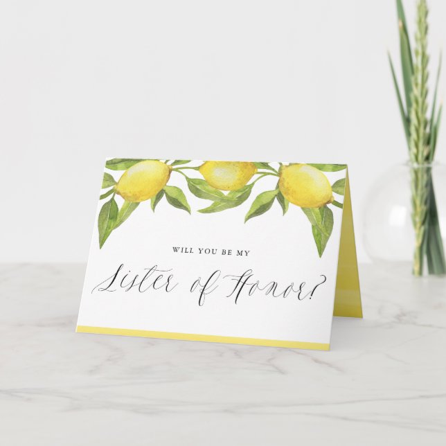 Carte Citrons et verdure Serez-vous ma soeur d'honneur (Devant)