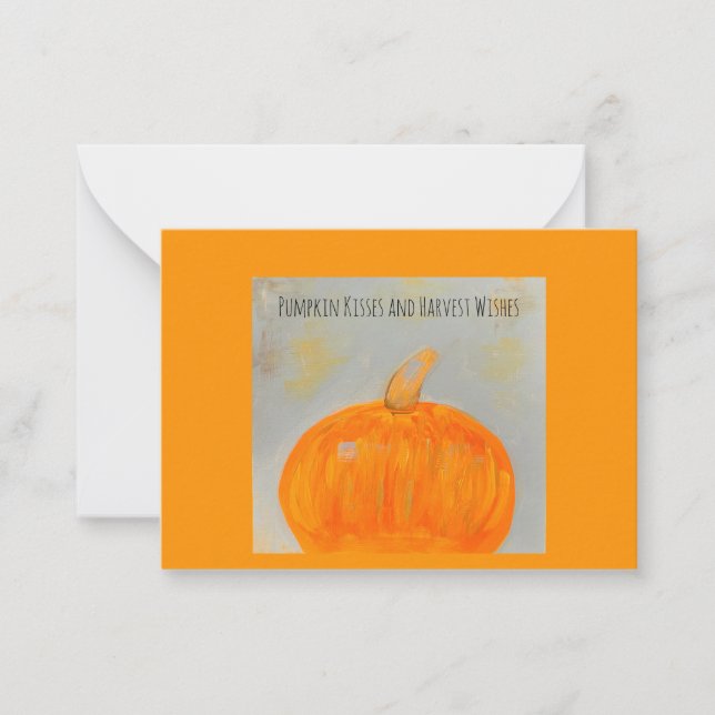 Carte citrouille Baisers Orange Flat Note (Devant)