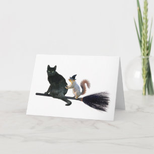 Carte Citrouille de chat noir